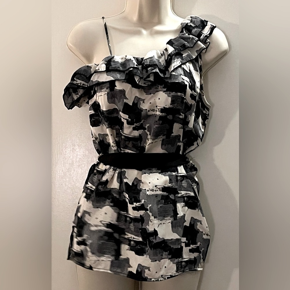 Ruffle shoulder blouse